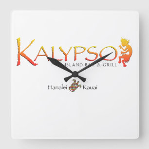 Kalypso färgrik logotyp med fyrkantig klocka