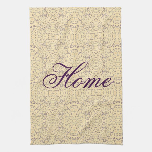 Kam och Lila mönstrad Kökshandduk (Vertikal)