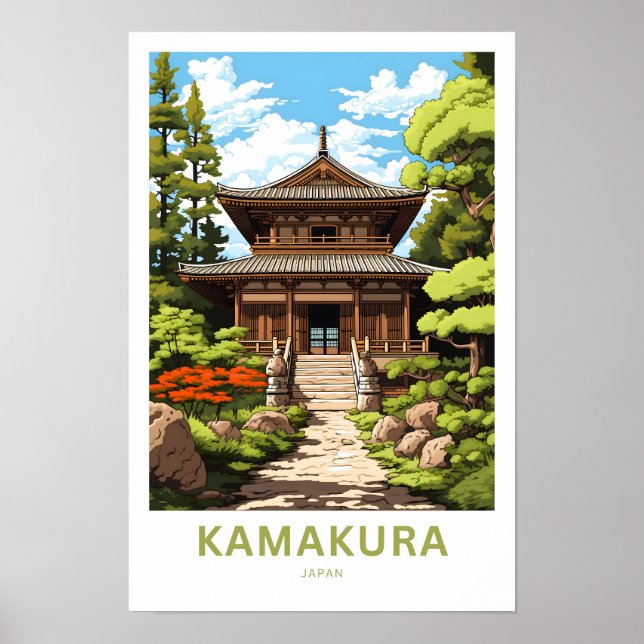 Kamakura Japan Travel Skriv ut Poster (Framsidan)