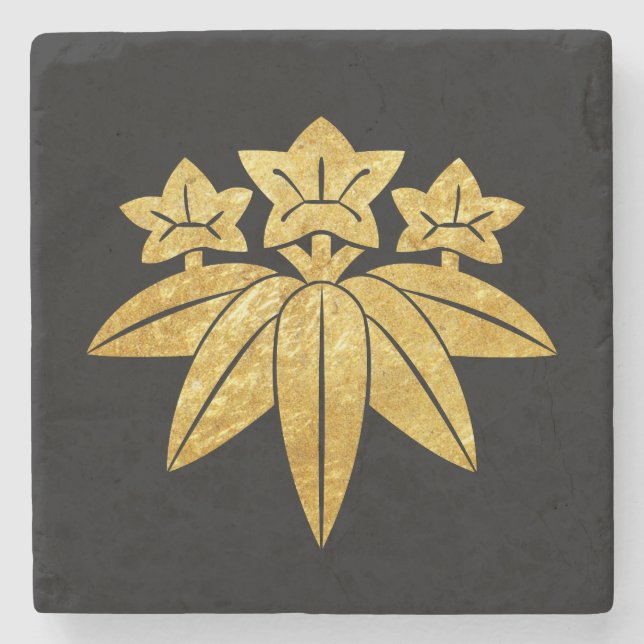 Kamakura Minamoto Måndag japanskt fauxguld på Stenunderlägg (Framsidan)