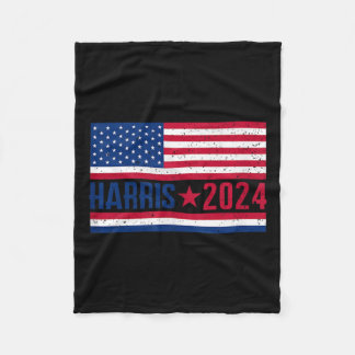 Kamala 2024 American Flagga Fleecefilt