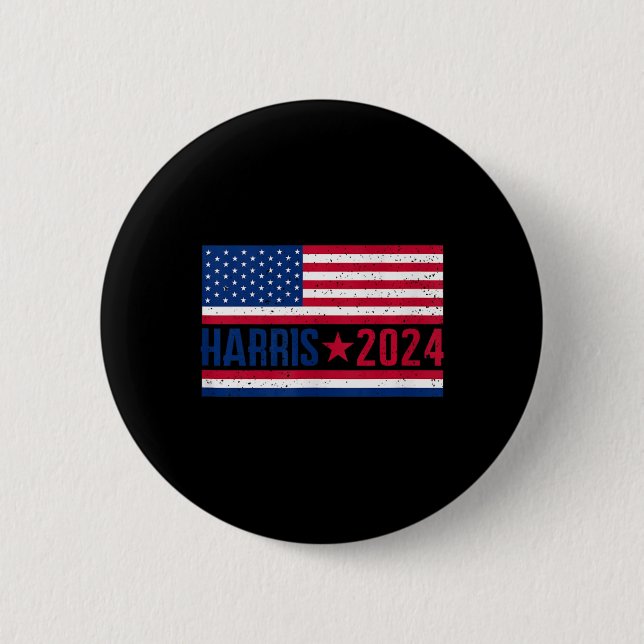 Kamala 2024 American Flagga Knapp (Framsida)