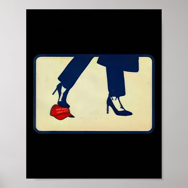 Kamala 2024 Anti Mega Högklackars Step on Red Hat Poster (Framsidan)