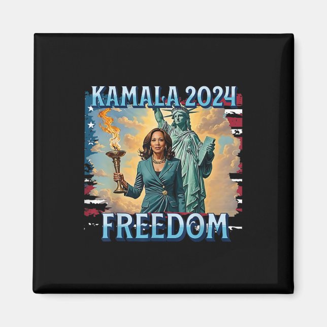 Kamala 2024 för president Kampanj Dam Liberty till Magnet (Framsidan)