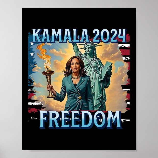 Kamala 2024 för president Kampanj Dam Liberty till Poster (Framsidan)