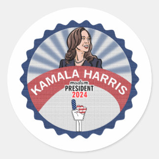 Kamala 2024 Sticker Runt Klistermärke