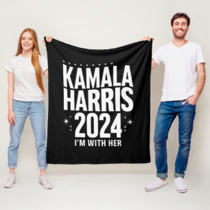 Kamala 2024 Stöd Jag Är Med Henne Kamala Harris  Fleecefilt