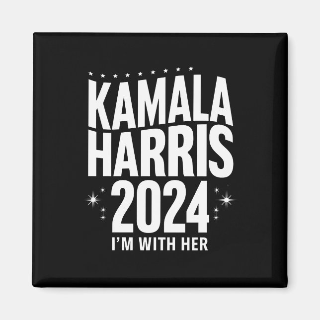 Kamala 2024 Stöd Jag Är Med Henne Kamala Harris  Magnet (Framsidan)