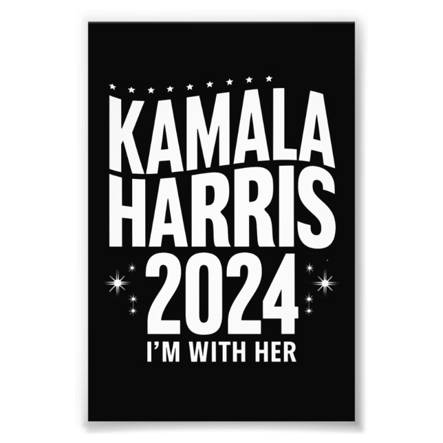 Kamala 2024-stöd med hennes kamala Harris Fototryck (Framsidan)
