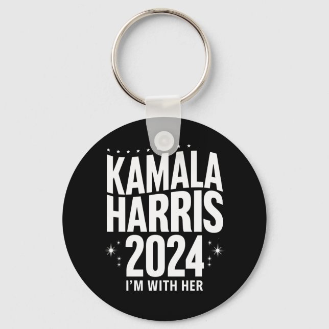 Kamala 2024-stöd med hennes kamala Harris Nyckelring (Framsida)