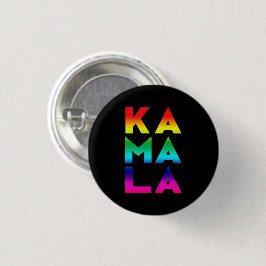kamala 3-stavlor regnbåge pride typografi svart knapp
