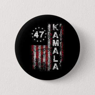 Kamala 47 Kamala47 President Usa America Flagga 20 Knapp