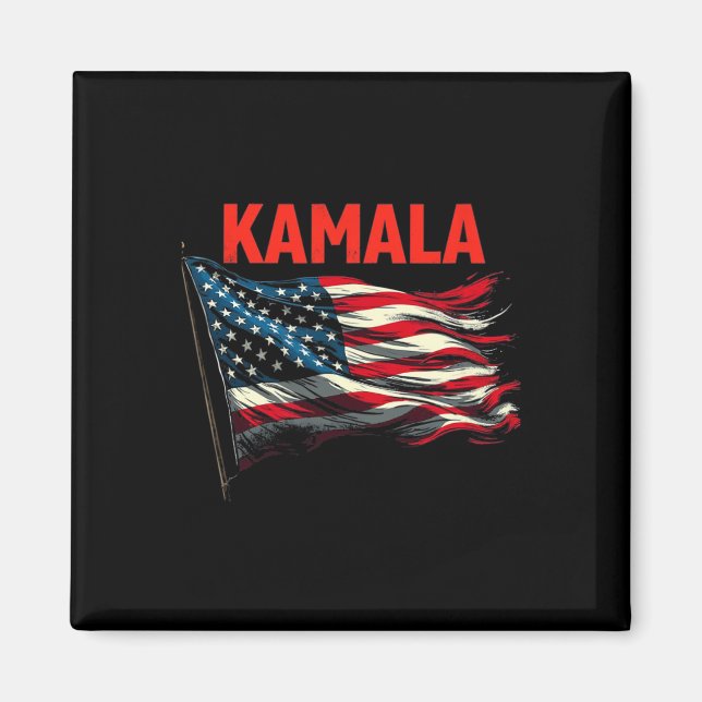 Kamala American Flagga Magnet (Framsidan)