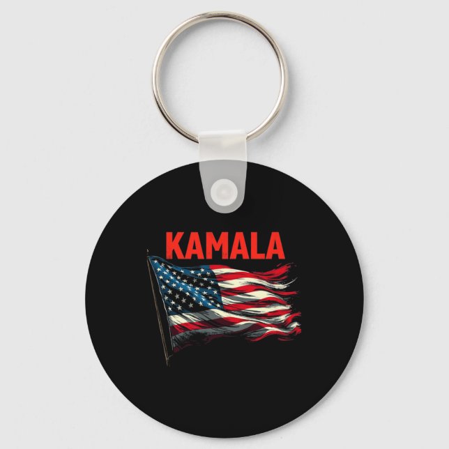 Kamala Amerikansk Flagga  Nyckelring (Framsida)