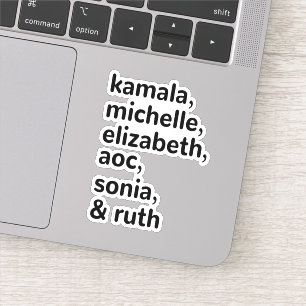 Kamala, AOC, RBG, Ruth Bader Michelle Obama Klistermärken