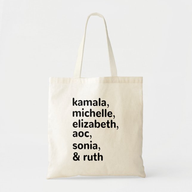 Kamala, AOC, RBG, Ruth Bader Michelle Obama Tygkasse (Framsidan)