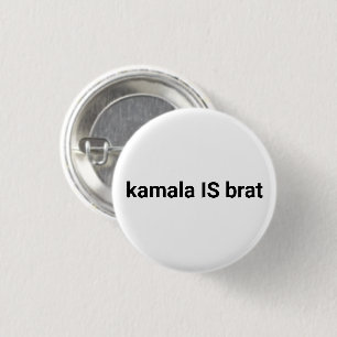 Kamala är brat coola, rolig, modern svart och vit knapp