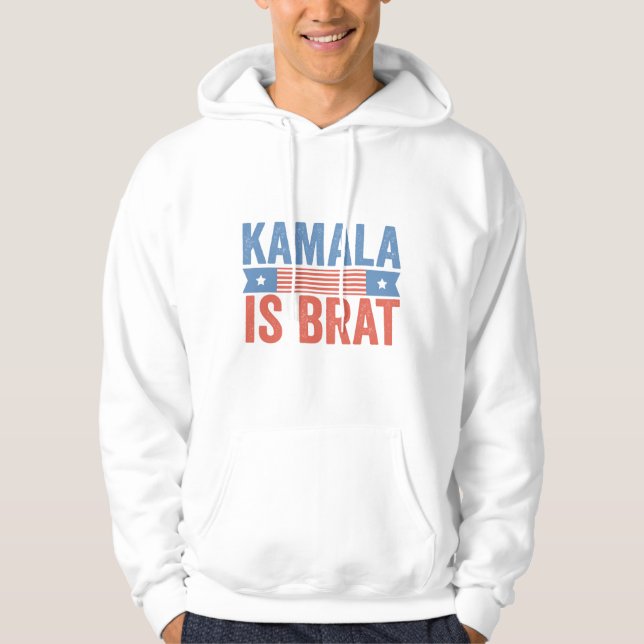 Kamala är Brat Democracy Val 2024 Hoodie (Framsida)