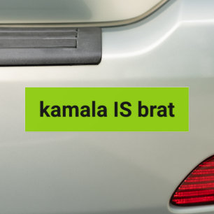 Kamala är brat svart och kalkgrön coola bildekal