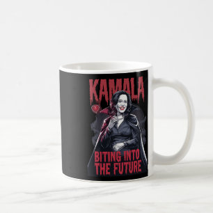 Kamala Biting the Future Vampire Kamala Harris Hal Kaffemugg