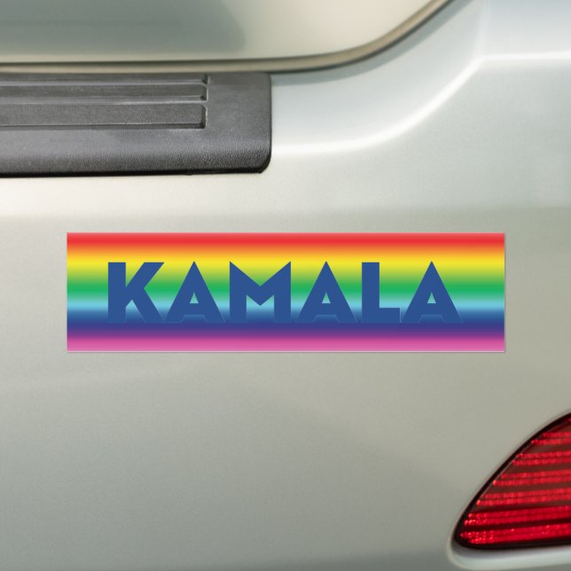 Kamala blue typography rainbow gradient pride bildekal (På Bil)
