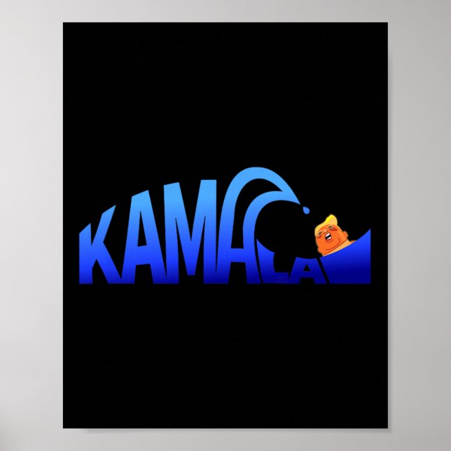 Kamala Blue Wave over Trump Harris för president 1 Poster (Framsidan)