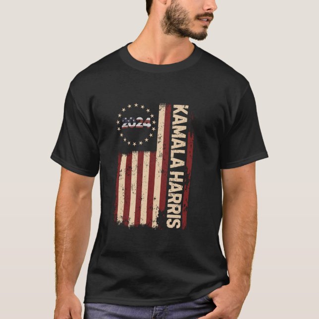 Kamala Brat shirt Flagga US Voting Val 2024 Pro T (Framsida)