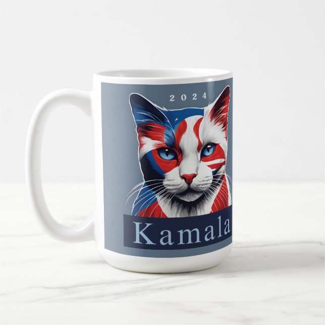 Kamala Cat 2024 Amerikanska valdemokrat Kaffemugg (Vänster)