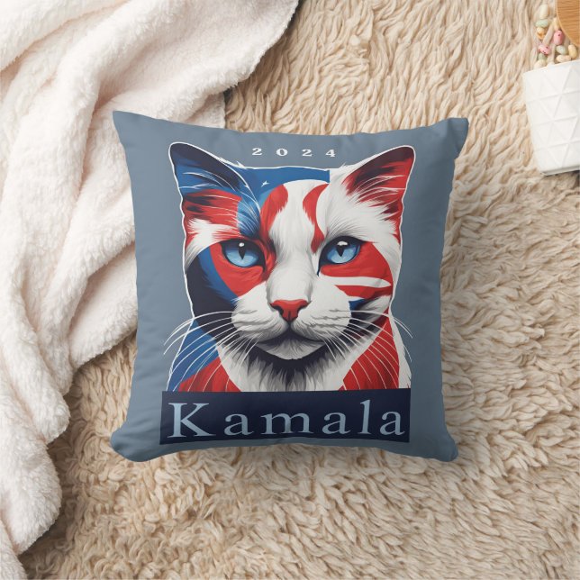 Kamala Cat 2024 Amerikanska valdemokrat Kudde (Filt)
