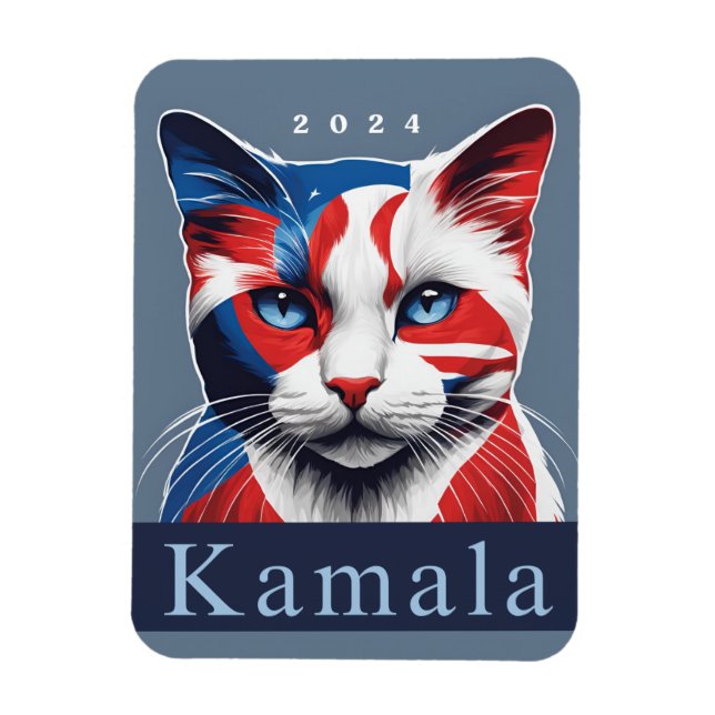 Kamala Cat 2024 Amerikanska valdemokrat Magnet (Vertikal)