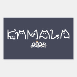 Kamala Cat, barnamässigt Dam för Kamala Rektangulärt Klistermärke