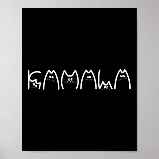 Kamala Cat Typography Alphabet Cute Funny som säge Poster (Framsidan)