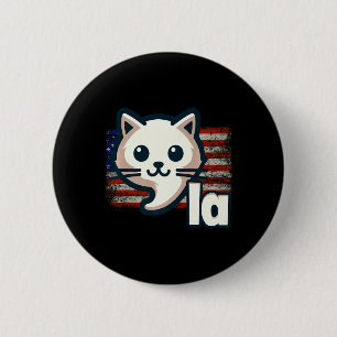 Kamala Cat USA flagga politiska Cat Premium Knapp