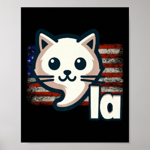 Kamala Cat USA flagga politiska Cat Premium Poster