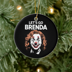 Kamala Clown Låt oss gå Brenda Julgransprydnad Keramik