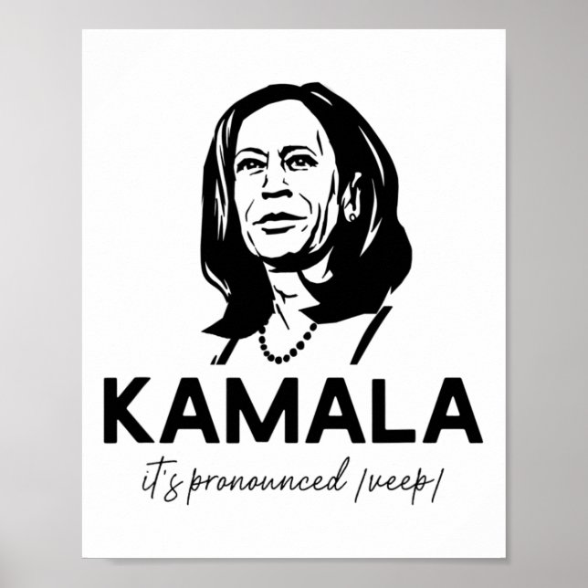 Kamala Det är Pronounced Veep Vice President Harri Poster (Framsidan)