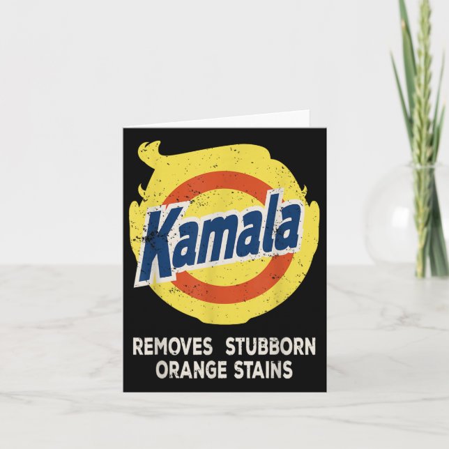 Kamala Detergent tar bort stubborn Orange Stains Kort (Framsida)