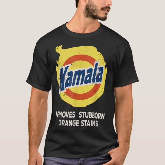 Kamala Detergent tar bort stubborn Orange Stains T Shirt (Framsida)