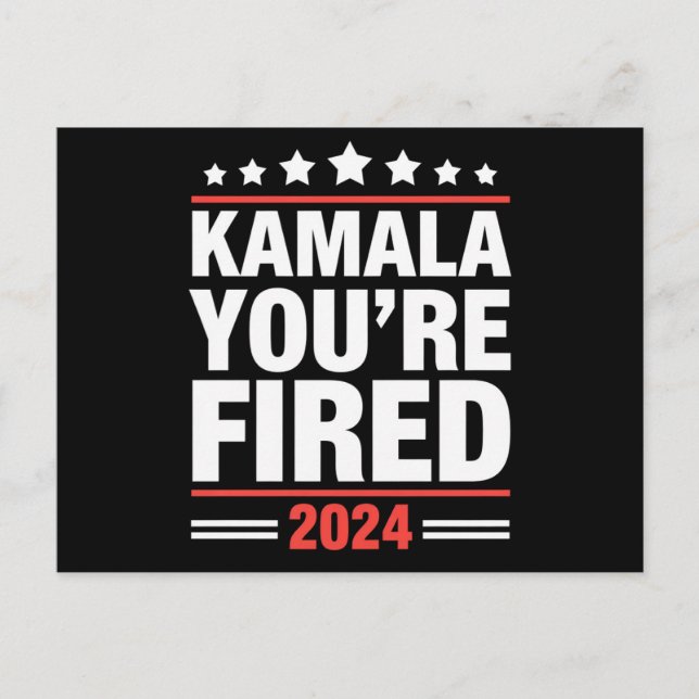 Kamala Du Är Avskedad Kamala Harris 2024 Vykort (Framsida)