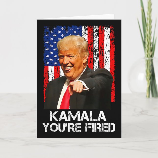 Kamala Du är Avskedad Rolig President Trump skratt Kort (Framsida)