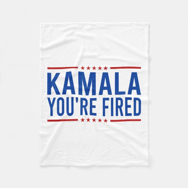 Kamala Du är Fired 2024 Funny Donald Trump Ssticka Fleecefilt (Framsidan)