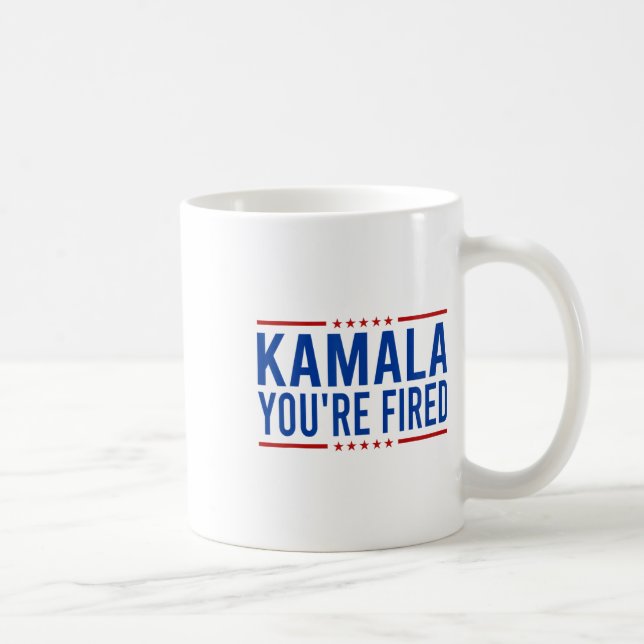 Kamala Du är Fired 2024 Funny Donald Trump Ssticka Kaffemugg (Höger)