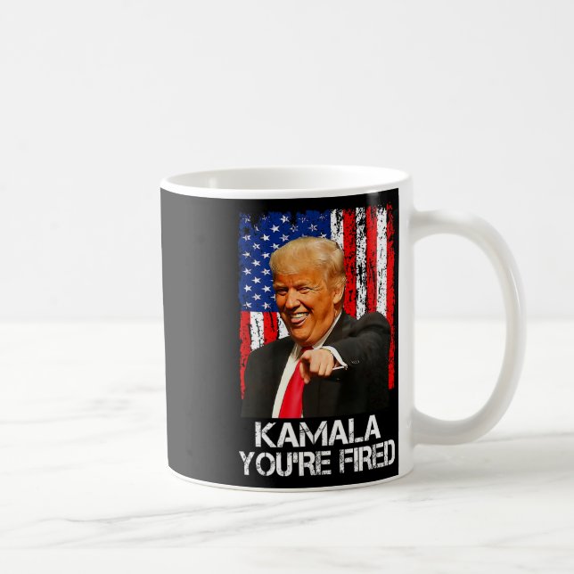 Kamala Du är Fired Funny President Trump Laughing Kaffemugg (Höger)