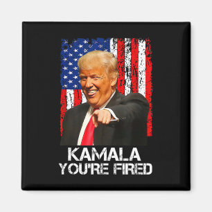 Kamala Du är Fired Funny President Trump Laughing Magnet