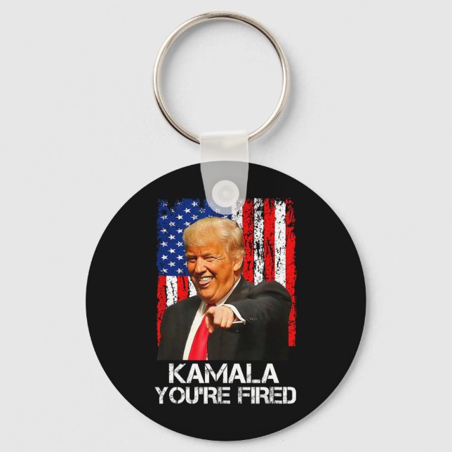 Kamala Du är Fired Funny President Trump Laughing Nyckelring (Framsida)