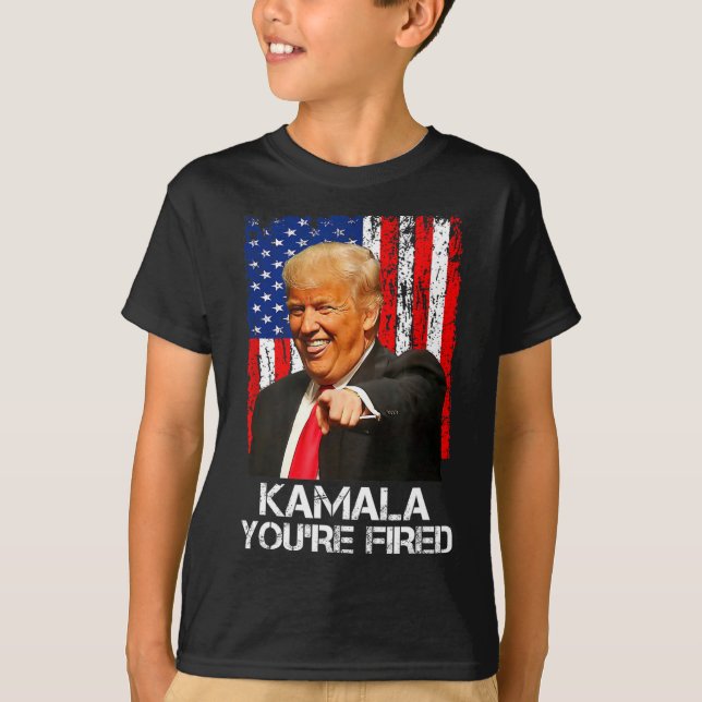 Kamala Du är Fired Funny President Trump Laughing T Shirt (Framsida)