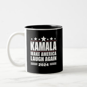 Kamala Få Amerika att skratta igen Amerikansk flag Två-Tonad Mugg