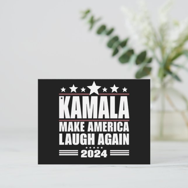 Kamala Få Amerika att skratta igen Amerikansk flag Vykort (Stående Fram)