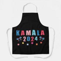 Kamala för 2024. Black Färg. Skriv ut Apron över a