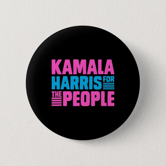 Kamala för alla människor Slogan Tee Knapp (Framsida)
